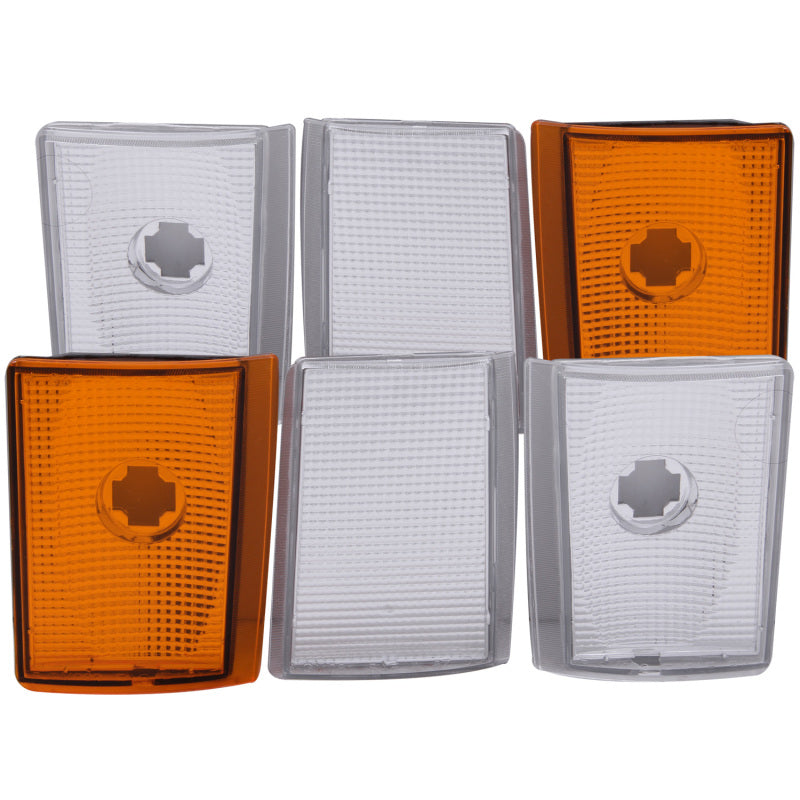 ANZO Euro Corner Light Assembly for Chevrolet Blazer and C3500 1988-1993 – Crystal Chrome and Amber