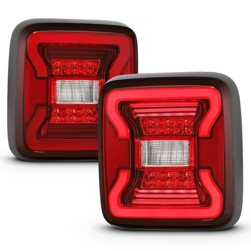 ANZO 18-19 Jeep Wrangler JL LED Taillights - Black Pair by ANZO Part Number anz311295
