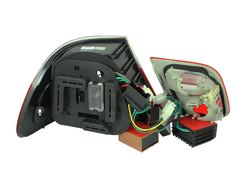 ANZO 1999-2001 BMW 3 Series E46 LED Tail Light Assembly Pair - Red/Smoke Lens, Easy Plug-and-Play Installation