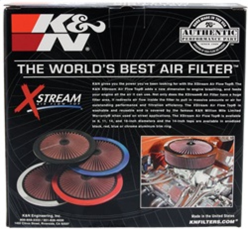 K&N Engineering X-Stream Air Flow Top Filter 11 Inch - Black (Part #KN66-1101)