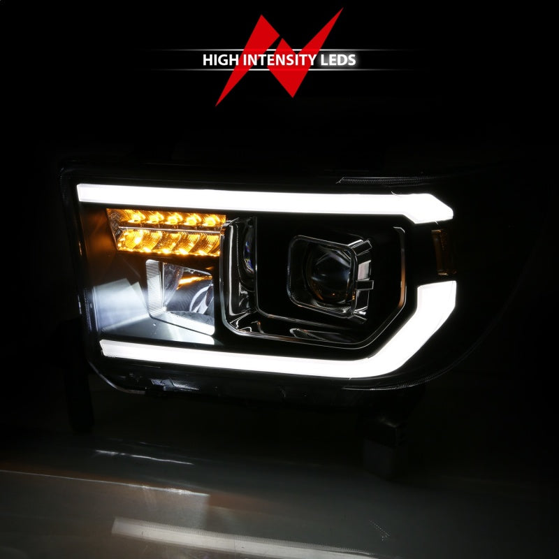 ANZO Part No. anz111447 Toyota Tundra & Sequoia Black Housing Projector Headlights with LED High Beam (Halogen Bulb Version)