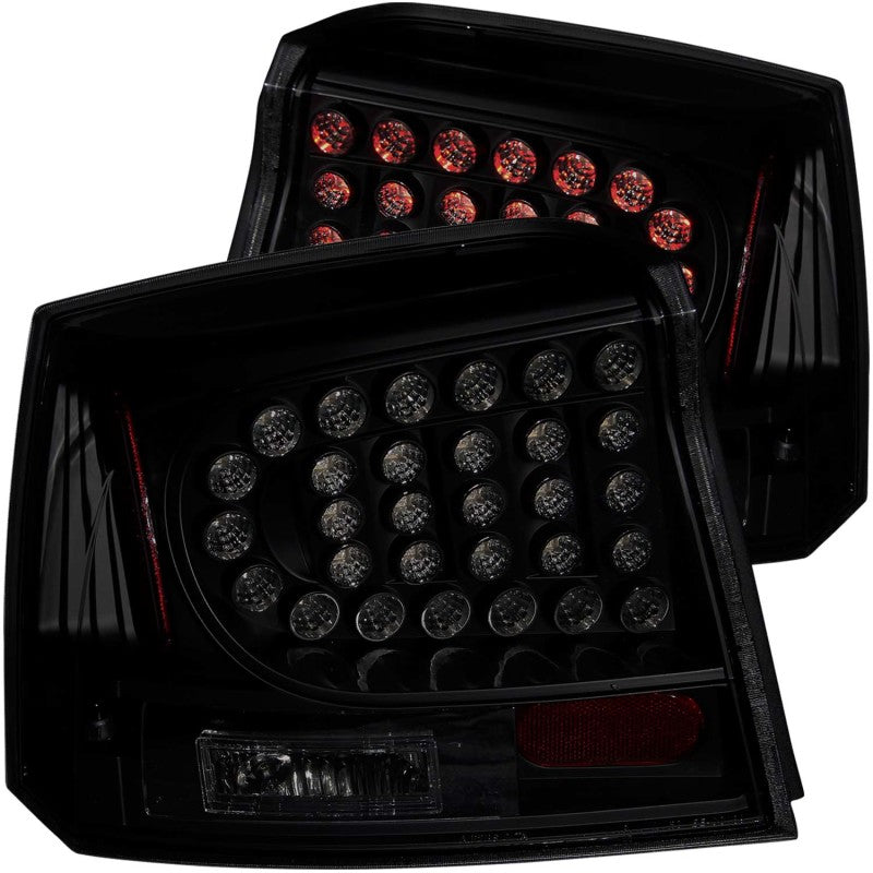 ANZO 2006-2008 Dodge Charger LED Tail Light Assembly with Dark Smoke Lens and Black Housing