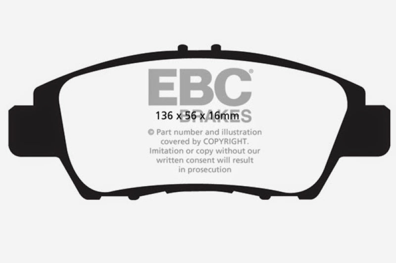 EBC Redstuff Ceramic Low Dust Front Brake Pads for Honda Fit and CR-Z (Part Number: EBC DP32041C)