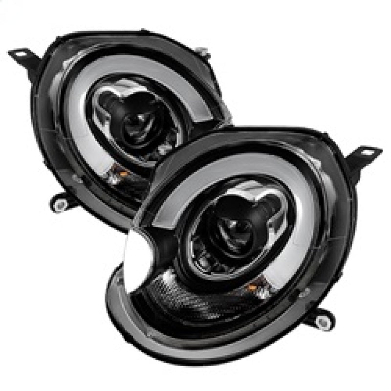 Spyder Mini Cooper 2007-2012 Projector Headlights with Halogen Model * Black DRL Style, Part #PRO-YD-MC07-DRL-BK