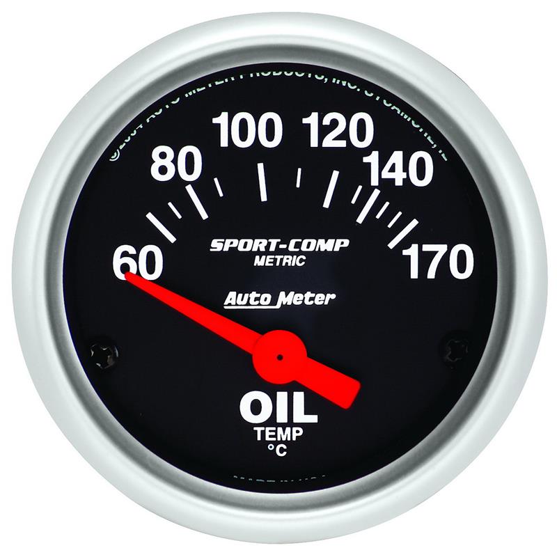 AutoMeter Sport-Comp 52mm Electronic Oil Temperature Gauge Part #ATM3348-M