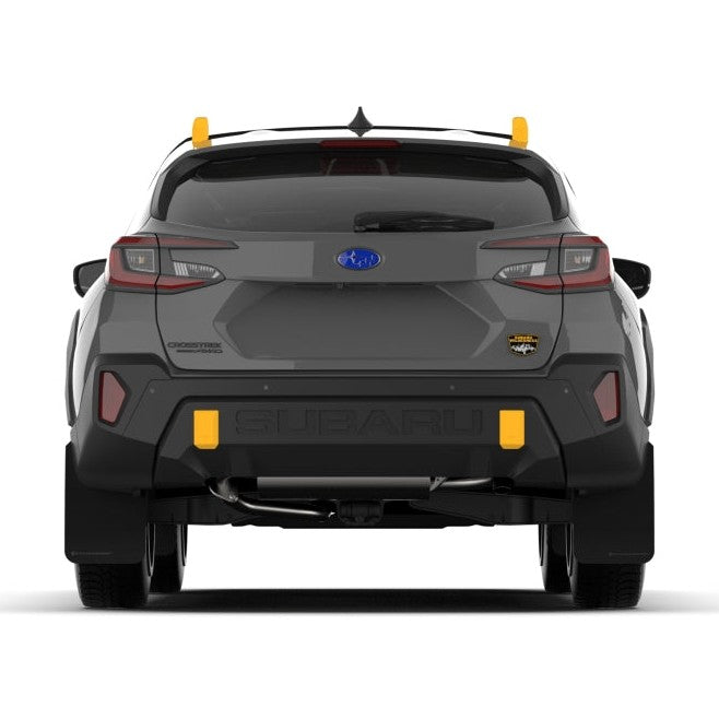 Rally Armor UR Series Mud Flaps for 2024 Subaru Crosstrek Wilderness - Black with Wild-Orange Logo, No Drill Installation