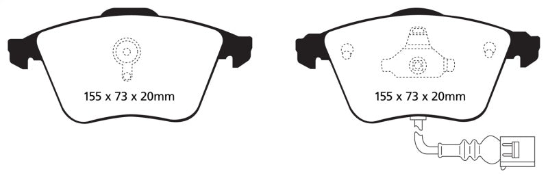 EBC Bluestuff NDX Full Race Brake Pads for Audi TT Quattro and VW Golf R - Part No. ebcDP51946NDX