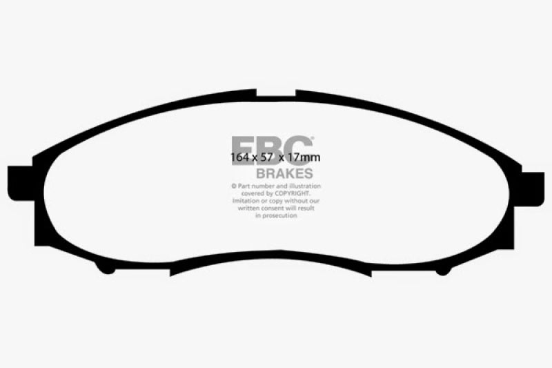 EBC Greenstuff 03-04 Nissan Frontier 3.3 2WD Front Brake Pads - Heavy Duty Off-Road Performance