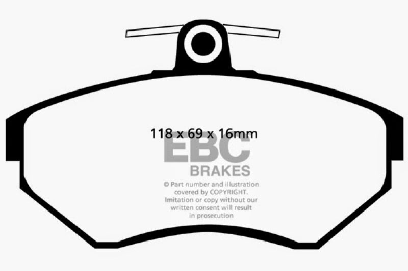 EBC Yellowstuff Brake Pads for Volkswagen Jetta and Golf * Part Number ebcDP41112R