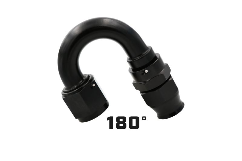 Aeromotive PTFE Hose End AN-08 180 Degree Black Anodized for High-Performance Fuel Delivery