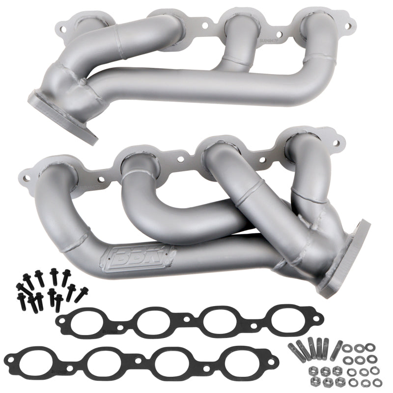 BBK 14-18 GM Truck 5.3/6.2L Shorty Tuned Length Exhaust Headers with Titanium Ceramic Finish