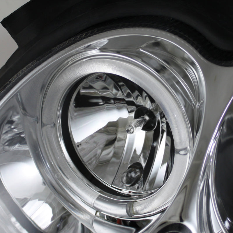 Spyder Mercedes-Benz CLK 2003-2009 Projector Halogen Headlights with LED Halo DRL - Chrome, Part Number PRO-YD-MBCLK03-DRL-C