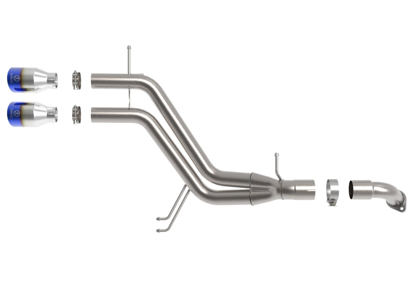 aFe Takeda Hyundai Veloster 2013-2017 L4-1.6L 2-1/2 inch Stainless Steel Axle-Back Exhaust with Blue Flame Tips