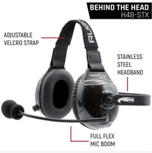 Load image into Gallery viewer, Rugged Radios AlphaBass Carbon Fiber Headset for Stereo and Offroad Intercoms – Behind-the-Head Design