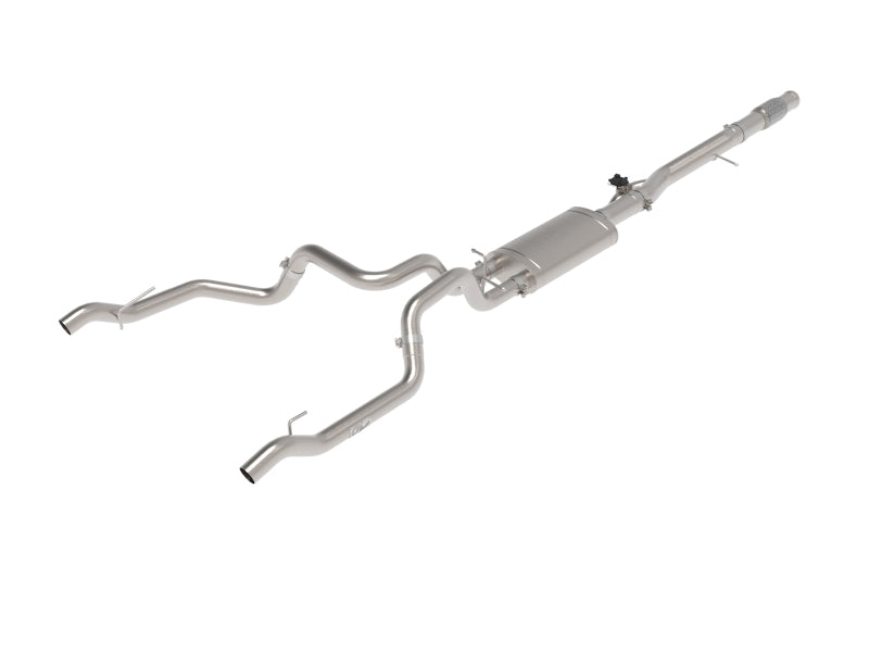aFe Gemini XV 4-inch to Dual 3-inch 304 Stainless Steel Cat-Back Exhaust System with Cutout for 2019-2021 GM Silverado/Sierra 1500 V8-6.2L