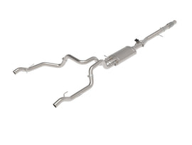 aFe Gemini XV 4-inch to Dual 3-inch 304 Stainless Steel Cat-Back Exhaust System with Cutout for 2019-2021 GM Silverado/Sierra 1500 V8-6.2L