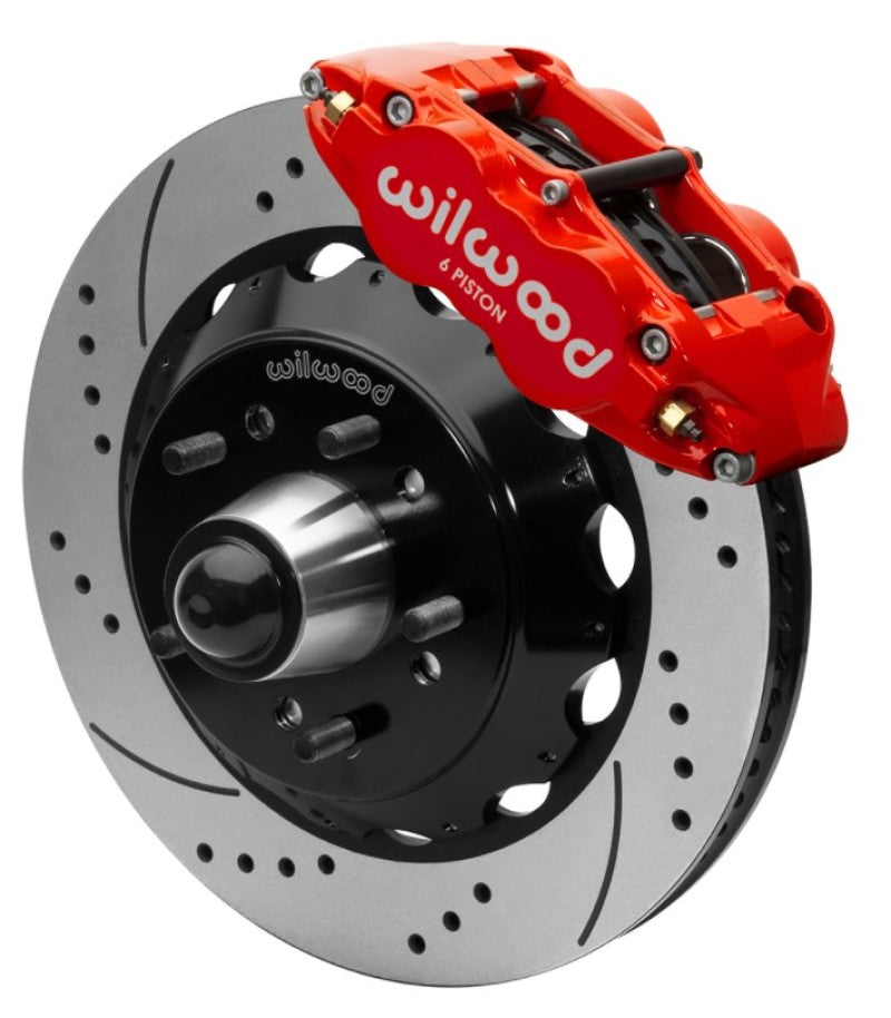 Wilwood Forged Narrow Superlite 6R Front Big Brake Kit for 1963-1987 Chevrolet C10 with 14-inch Rotors in Red