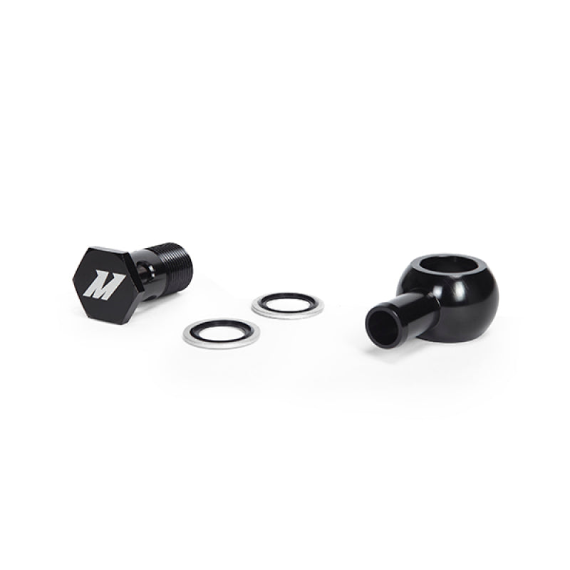 Mishimoto M20 x 5/8-Inch Straight Black Banjo Fitting with Bolt