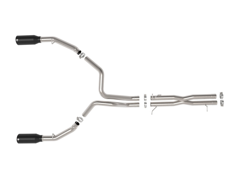 aFe Vulcan Series 3-Inch to 3-1/2-Inch Stainless Steel Cat-Back Exhaust System with Black Tips for Ram 1500 2025