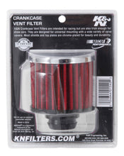 Load image into Gallery viewer, K&amp;N Engineering 62-1490 Rubber Base Chrome Top Push-In Crankcase Vent Filter
