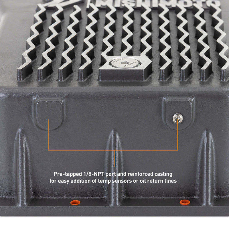 Mishimoto Aluminum Transmission Pan for 2001-2019 Chevy/GMC Duramax 6.6L - Cast Aluminum, Gunmetal Gray