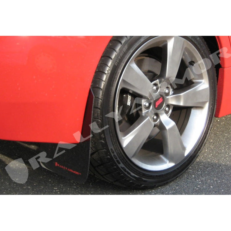 Rally Armor UR Series Black and Red Logo Mud Flaps for Subaru Impreza and WRX Models