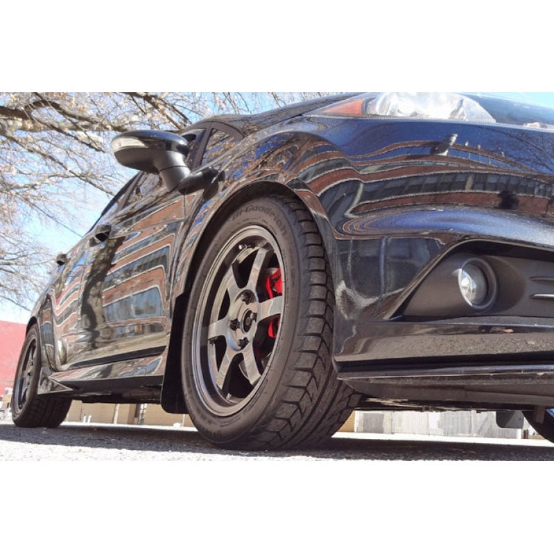 Rally Armor UR Series Black and Red Logo Mud Flaps for Ford Fiesta (2014-2019)