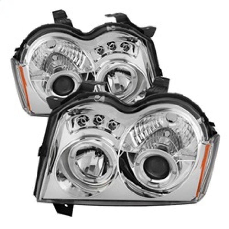 Spyder Jeep Grand Cherokee 2005-2008 LED Halo Projector Headlights with Chrome Finish * Part PRO-YD-JGC05-HL-C