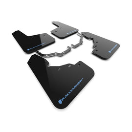 Rally Armor UR Series Mud Flaps for Toyota Land Cruiser 22-26 with Black UV-Resistant Urethane and Light Blue Logo