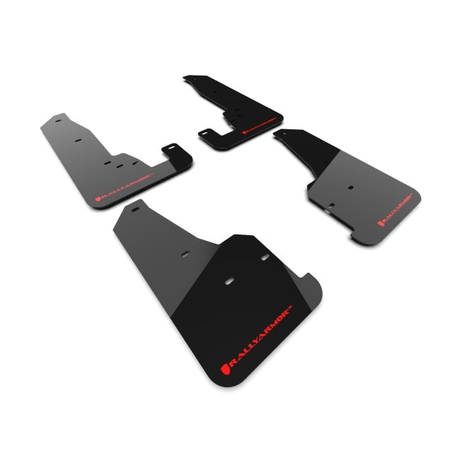 Rally Armor 18-22 Jeep Grand Cherokee SRT Trackhawk Black UR Mud Flap with Red Logo