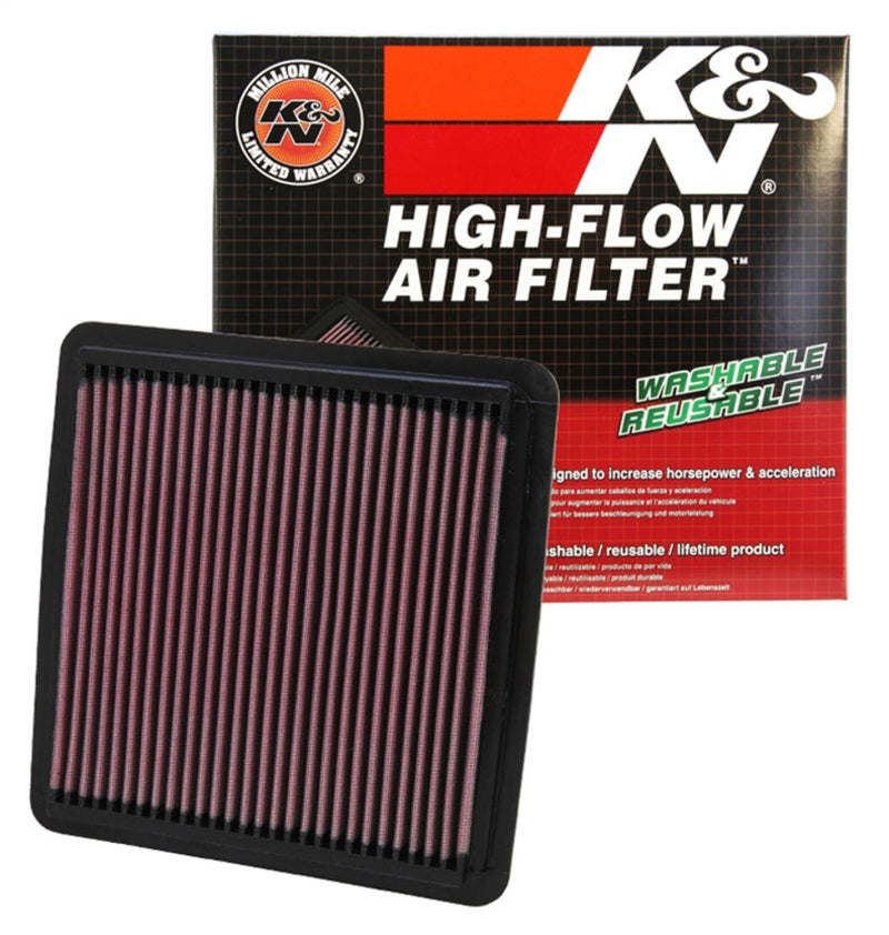 K&N Engineering High-Flow Drop-In Air Filter Part Number KNN33-2304 for Subaru Legacy, WRX, and STi (2005-2008)