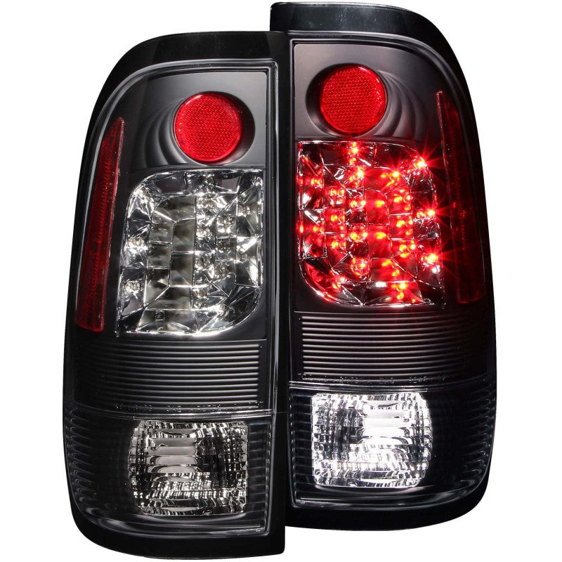 ANZO LED Tail Light Assembly for Ford F-150 and F-250, Clear Lens, Black Housing – Pair