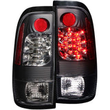ANZO LED Tail Light Assembly for Ford F-150 and F-250, Clear Lens, Black Housing – Pair