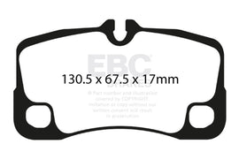 EBC DP51930NDX Bluestuff NDX Rear Brake Pads for Porsche 911 (997) 3.6 GT3