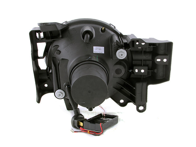 ANZO 2007-2013 Toyota FJ Cruiser Projector Headlights with Halo, Black Housing, Clear Lens - Pair
