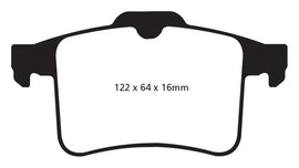 EBC Yellowstuff Rear Brake Pads for Jaguar XF and XKR Models * Part Number ebcDP42059R