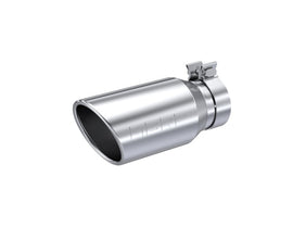 MBRP T304 Stainless Steel Exhaust Tip - 4.5 Inch Outer Diameter, 3.2 Inch Inlet, 10 Inch Length, Angled Cut Rolled End
