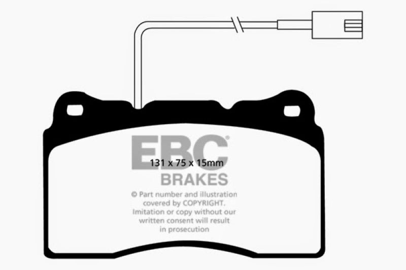 EBC Yellowstuff Front Brake Pads for 2014-2018 Maserati Ghibli 3.0L Twin Turbo * High-Performance Street and Track Use