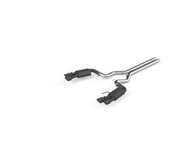 MBRP Armor BLK Series 3-Inch Dual Rear Cat Back Exhaust System for Ford Mustang GT (2018-2022), Black Coated
