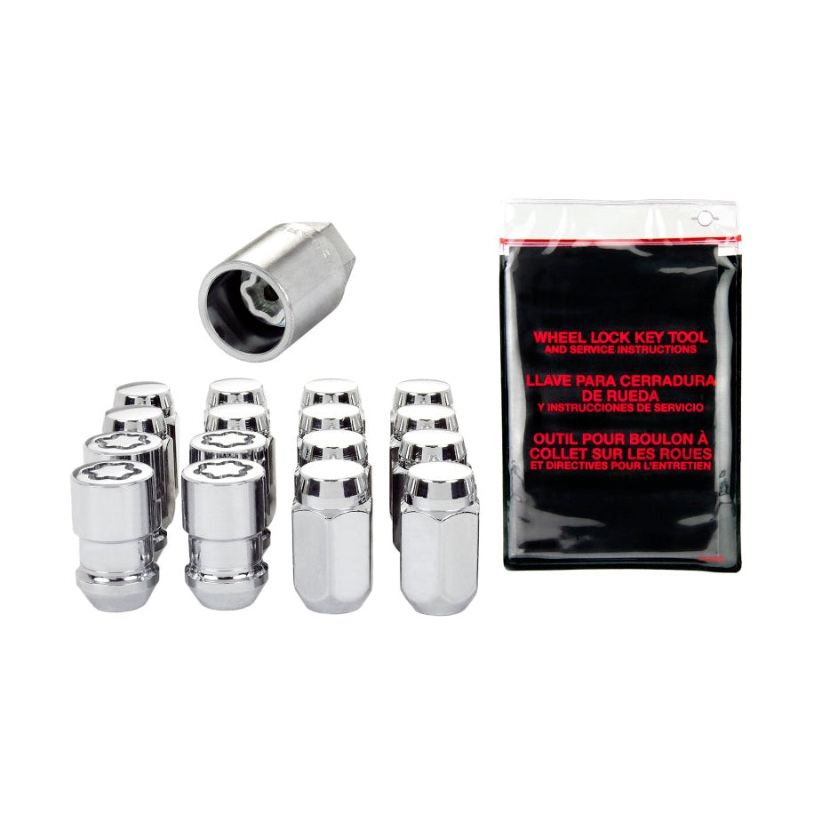 McGard 4 Lug Hex Install Kit w/Locks (Cone Seat Nut) M12X1.5 / 13/16 Hex / 1.5in. Length - Chrome