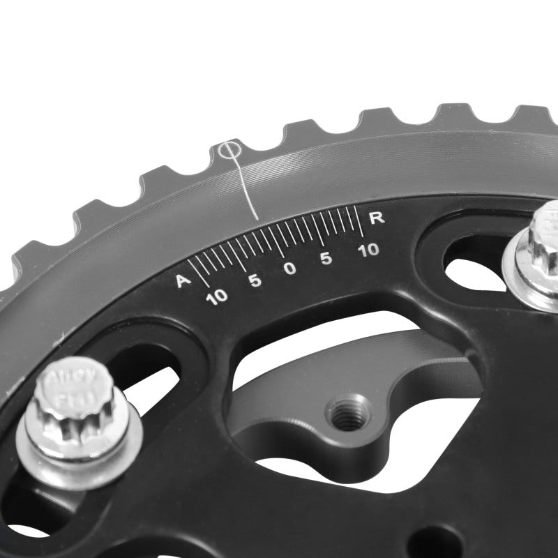 AEM Tru-Time Adjustable Camshaft Gear for Mitsubishi 4G63/T Engines - Black Anodized, 5-Bolt Design