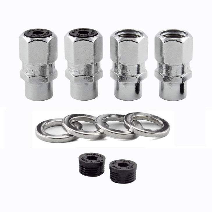 McGard Chrome Drag Racing Short Shank Lug Nut Set (1/2-20 Thread, 4 Pack) - Safe, Durable Wheel Fasteners