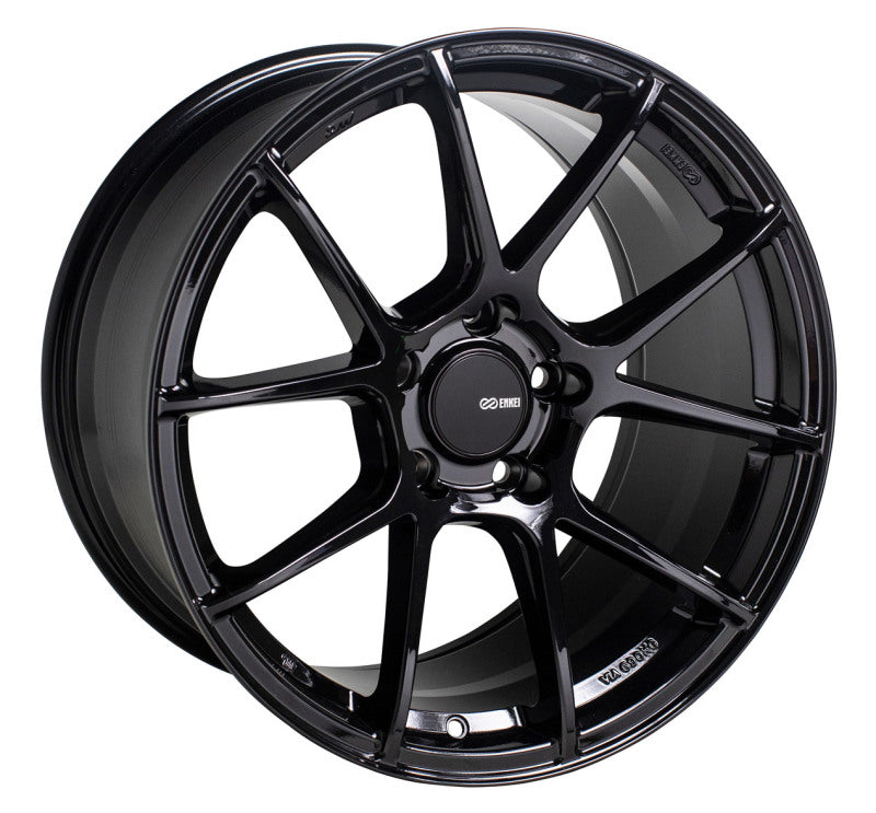 Enkei TS-V 18x8 Inch Gloss Black Alloy Wheel with 5x114.3 Bolt Pattern and 35mm Offset