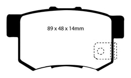 EBC Redstuff Ceramic Low Dust Brake Pads for Honda Accord and Prelude - Part Number D537