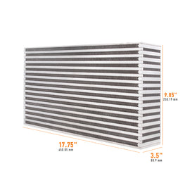 Mishimoto Universal Air-to-Air Intercooler Core - 17.75in x 9.85in x 3.5in for High-Performance Automotive Applications