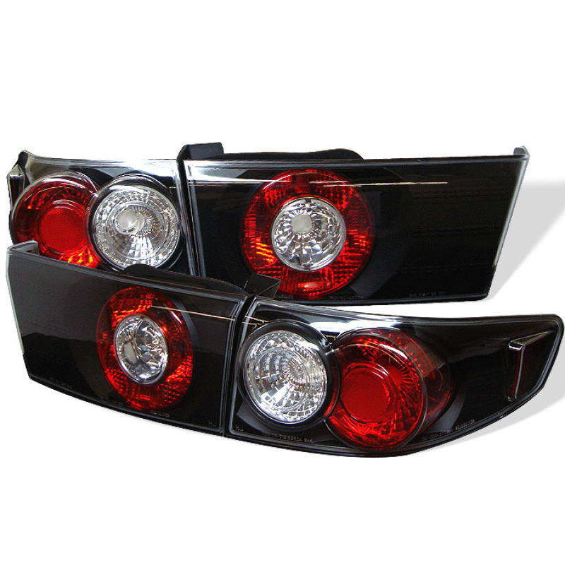 Spyder Honda Accord 2003-2005 Euro Style Tail Lights in Black (Part Number: ALT-YD-HA03-4D-BK)