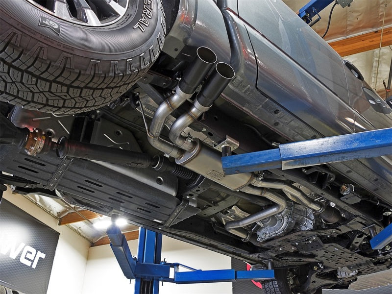 aFe Power Rebel Series 2-1/2 Inch Stainless Steel Cat-Back Exhaust System with Black Tips for 2016-2017 Nissan Titan V8 5.6L