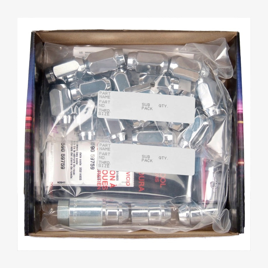 McGard 5 Lug Cone Seat Wheel Installation Kit with Locks for Mitsubishi Vehicles, M12 x 1.5 Thread - Chrome