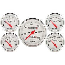 Load image into Gallery viewer, AutoMeter 5-Piece Automotive Gauge Kit with Mechanical Speedometer and Electric Oil Pressure, Water Temperature, Volt, and Fuel Level Gauges