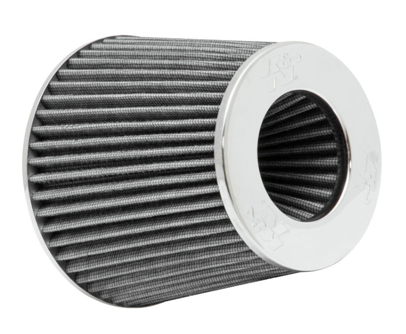 K&N Engineering Universal Chrome Round Tapered Air Filter - 4-Inch Flange ID, 5.5-Inch Height, Fits Multiple Applications